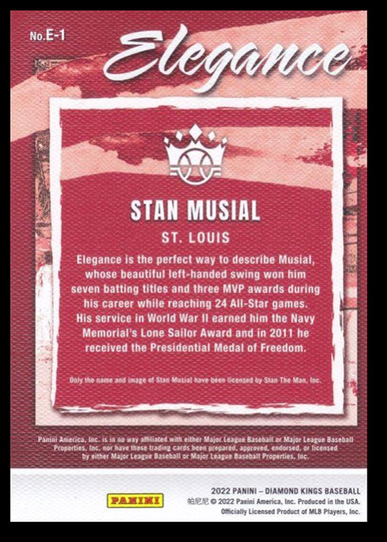 Panini Diamond Kings Elegance Stan Musial E On Kronozio