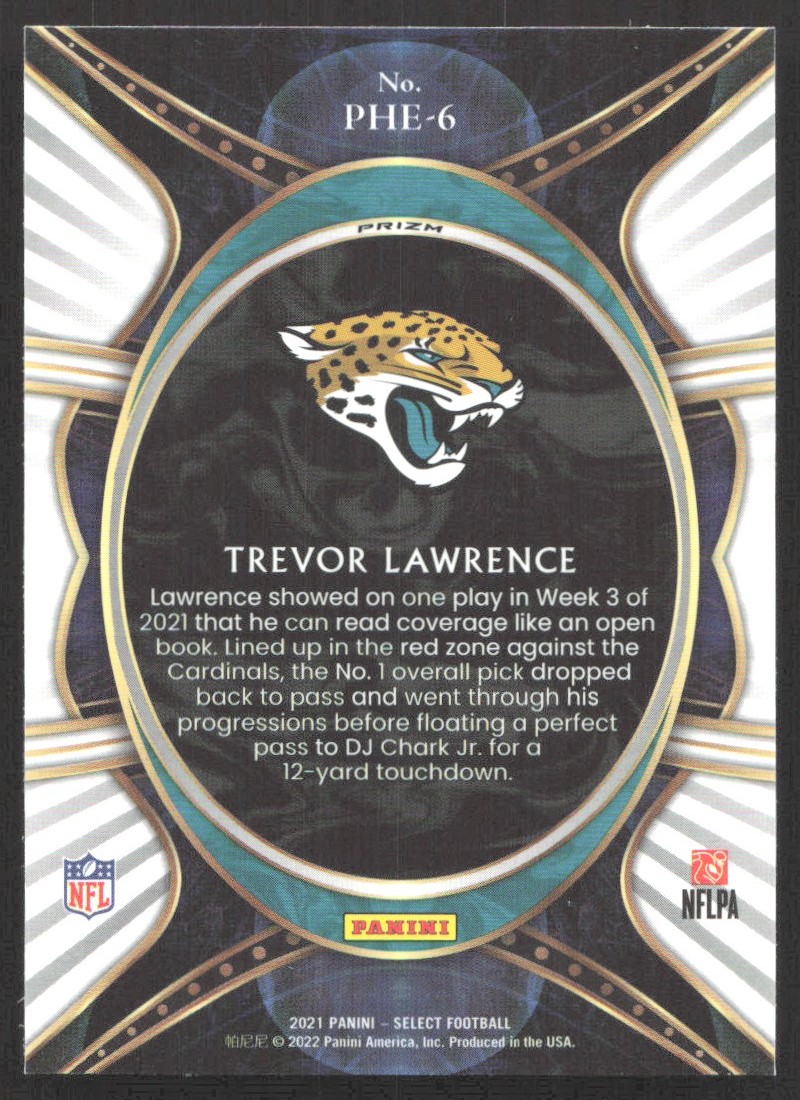 Panini Select Phenomenon Trevor Lawrence Silver Phe On Kronozio