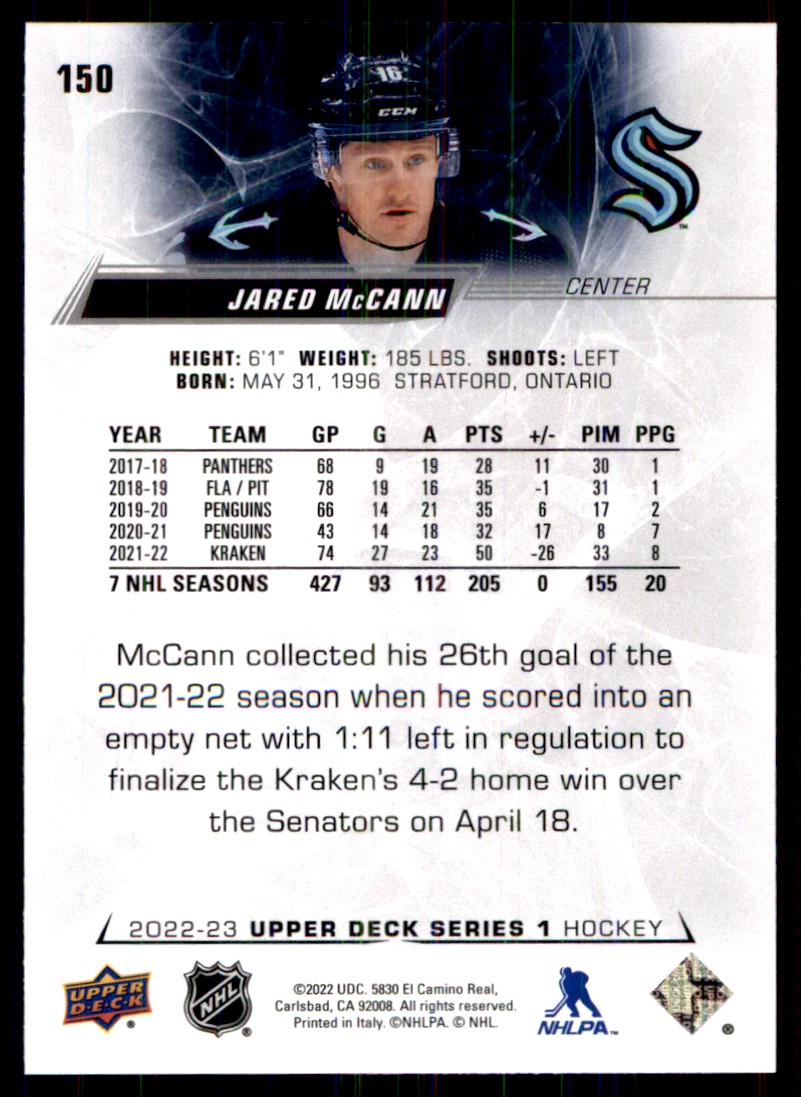 Upper Deck Jared Mccann On Kronozio