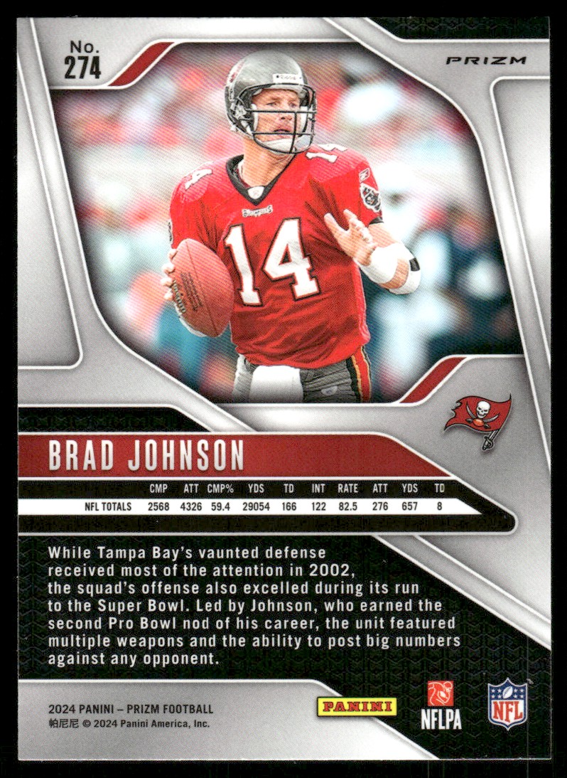 2024 Panini Prizm Silver Prizm Brad Johnson Tampa Bay Buccaneers