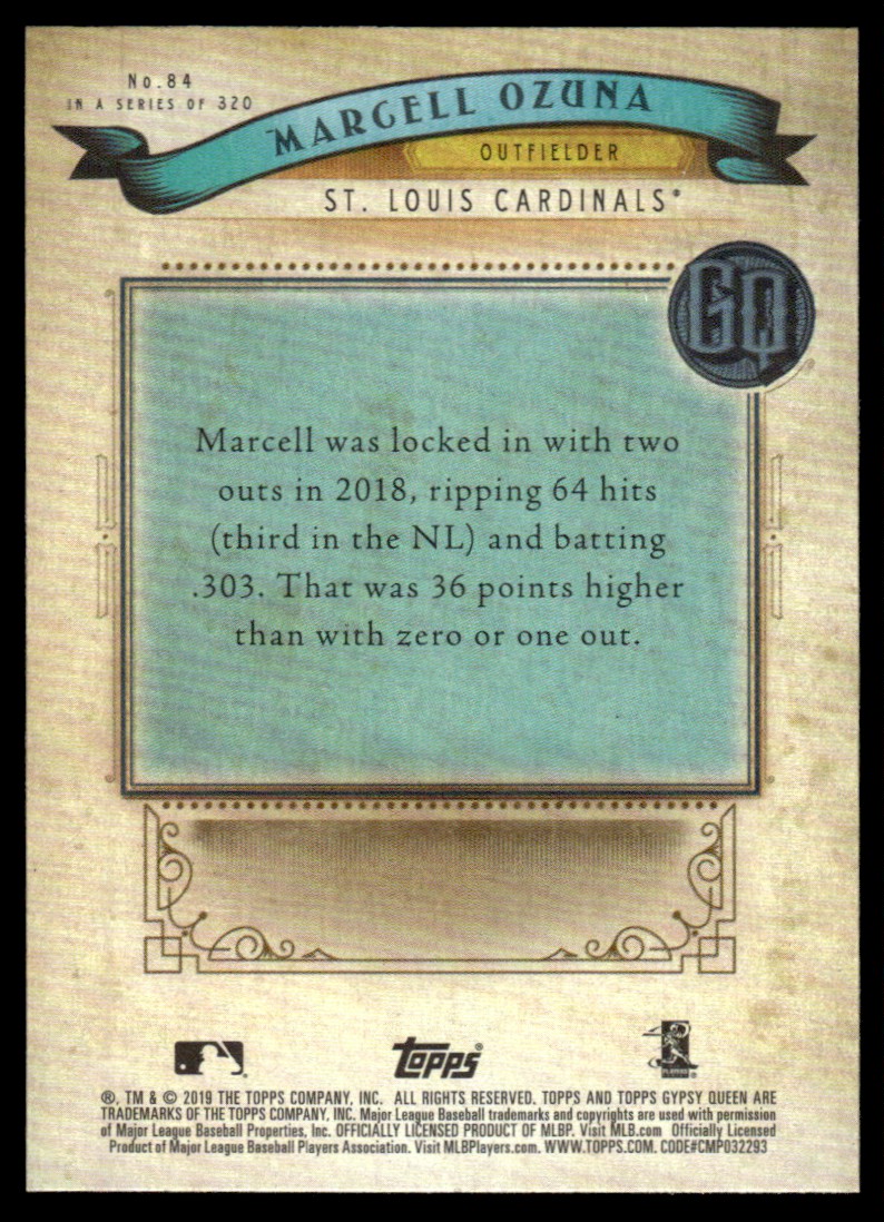 2019 Topps Gypsy Queen Green Marcell Ozuna #84 card back image