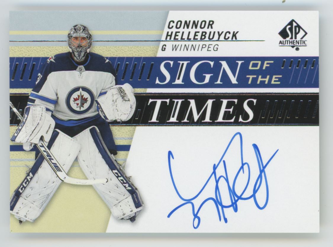 2019-20 SP Authentic Sign of the Times Connor Hellebuyck #SOTT-CH