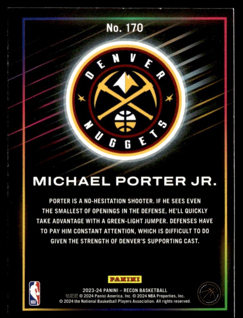 2024-25 Panini Recon Michael Porter Jr 23/49 #170 | eBay