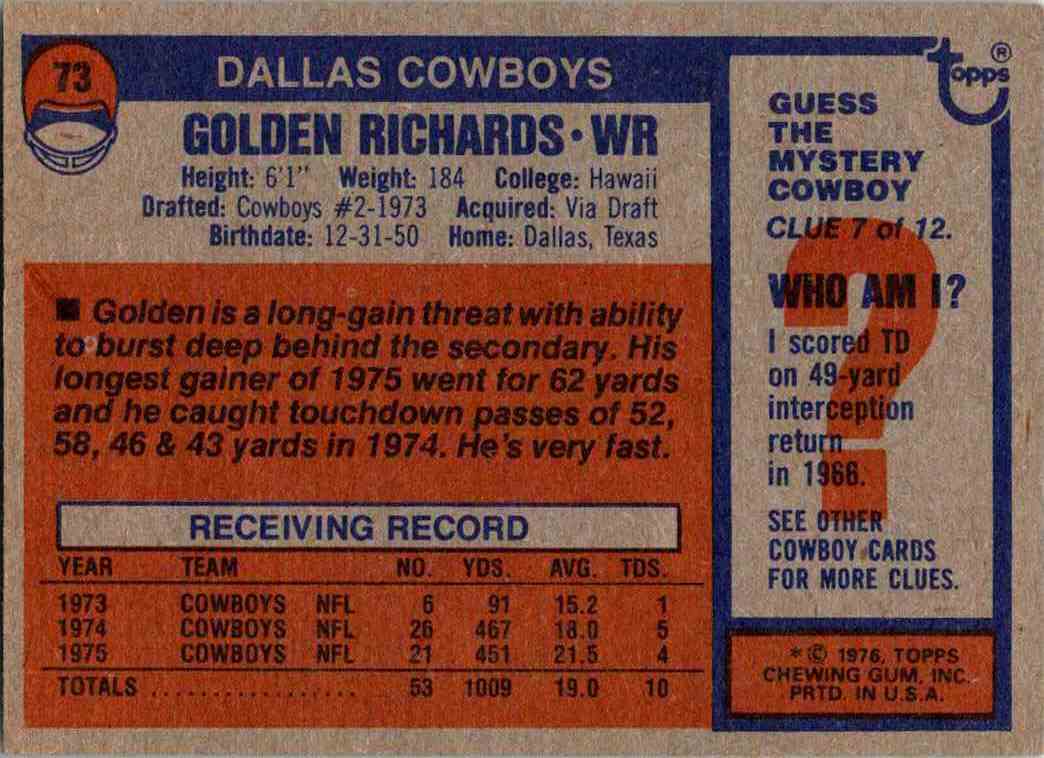 golden richards dallas cowboys