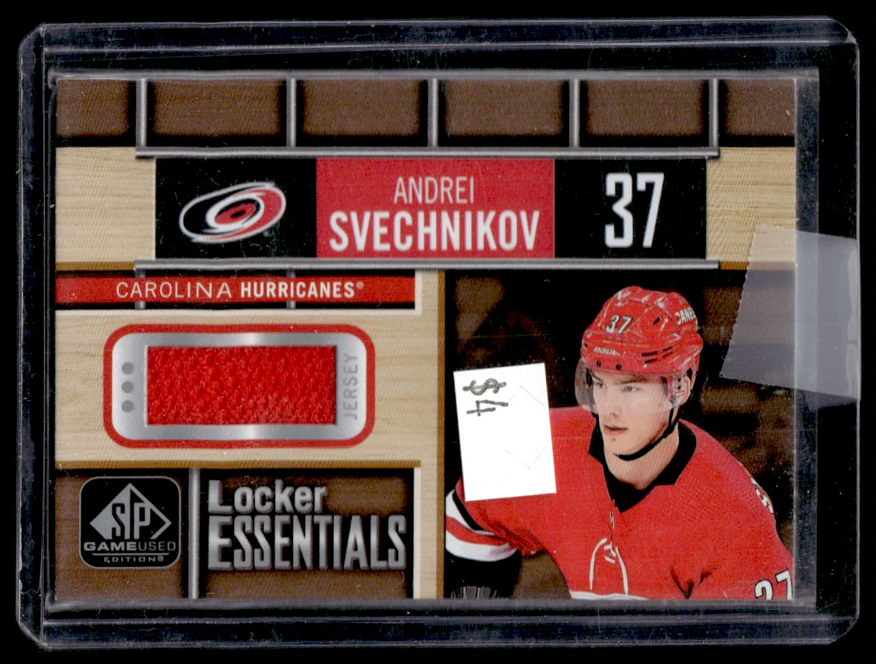 2018-19 SP Game Used Locker Essentials Andrei Svechnikov Carolina