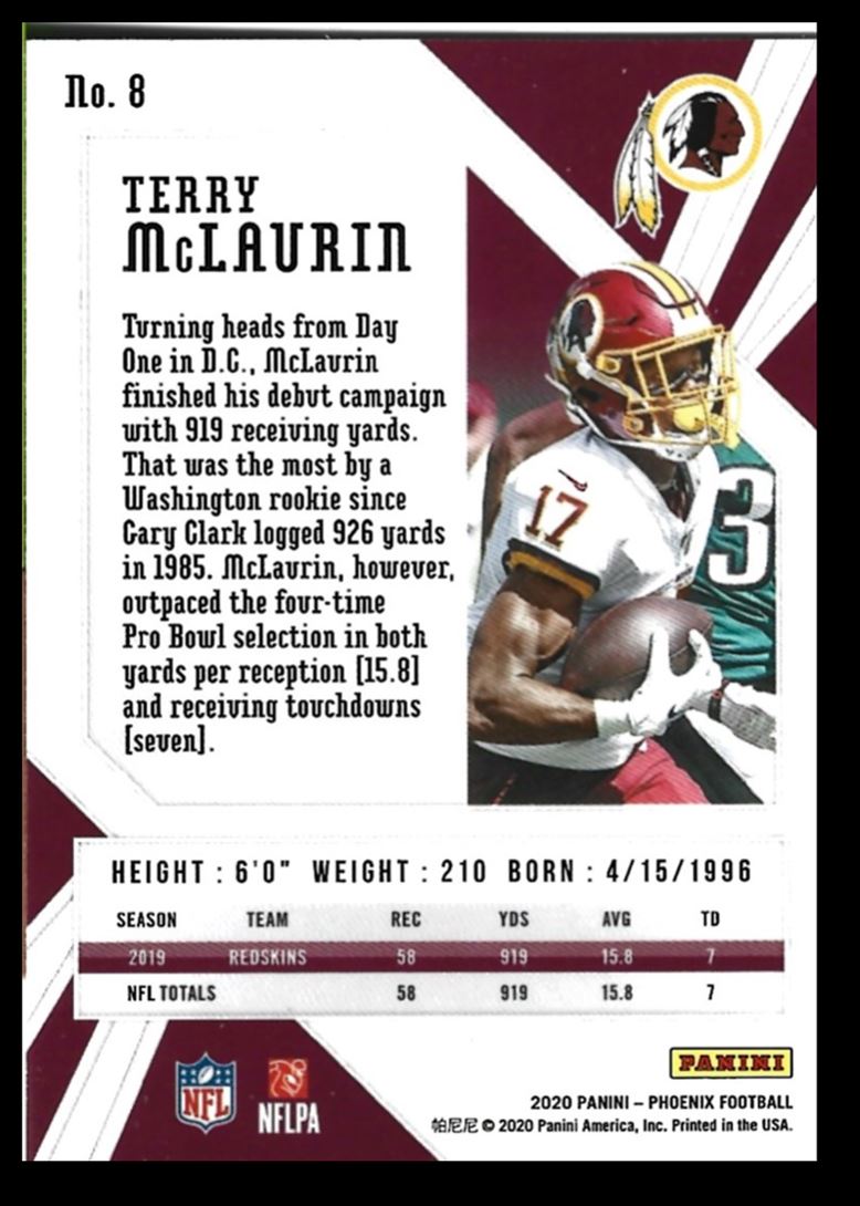 2020 Panini Phoenix Terry McLaurin #8 on Kronozio