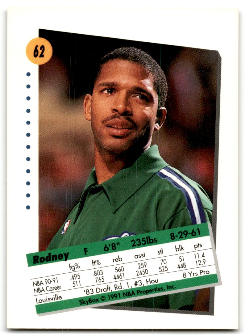 1991-92 SkyBox Rodney McCray #62 card back image