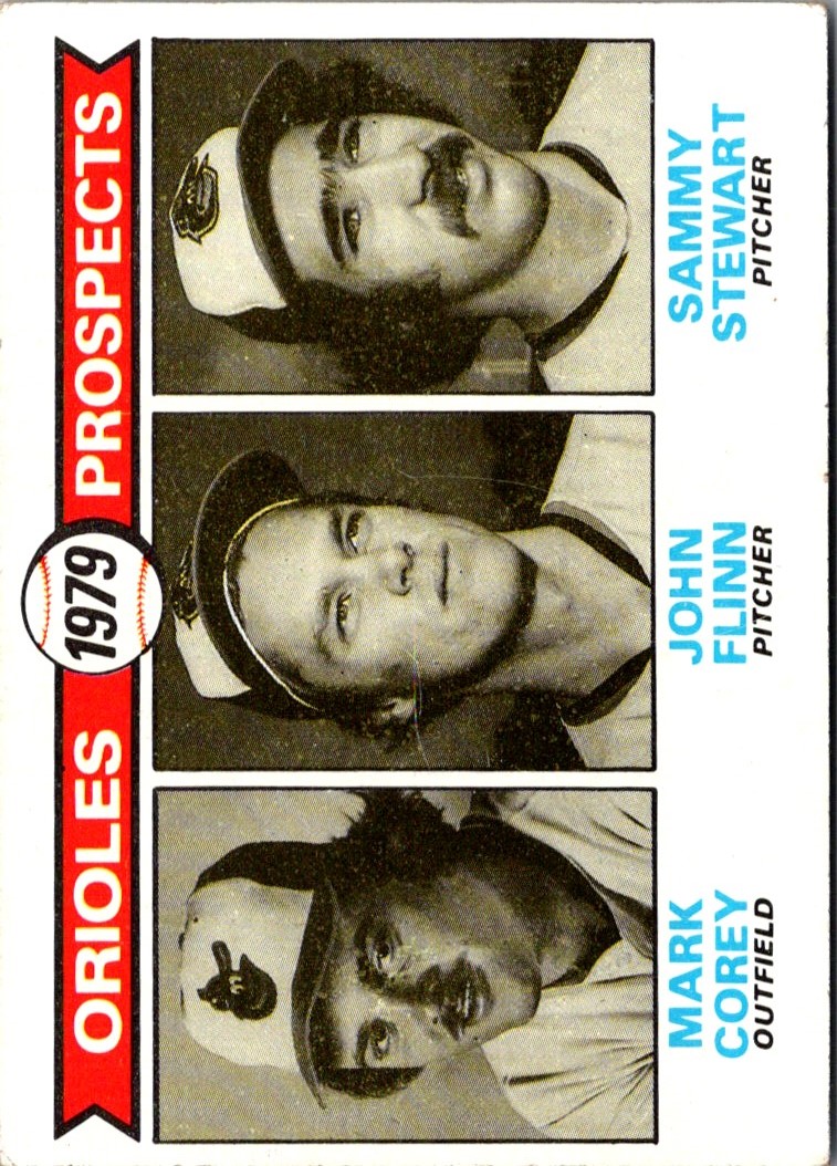1979 Topps Orioles Prospects - Mark Corey/John Flinn/Sammy Stewart #701
