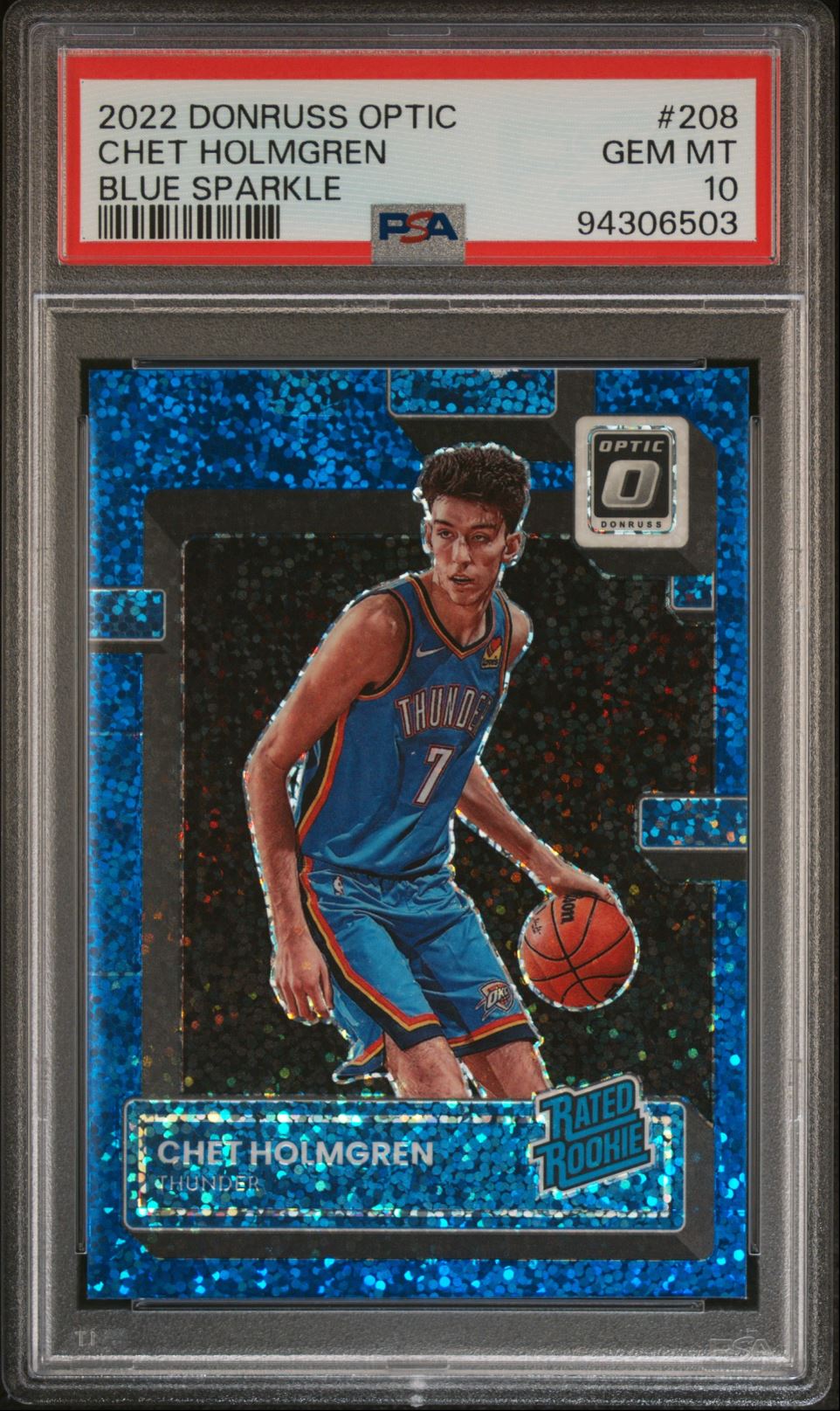 2022-23 Donruss Optic Blue Sparkle #208 Chet Holmgren RC