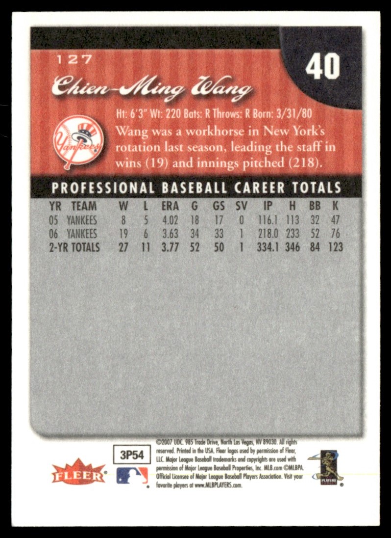 2007 Fleer Chien-Ming Wang New York Yankees #127 | eBay