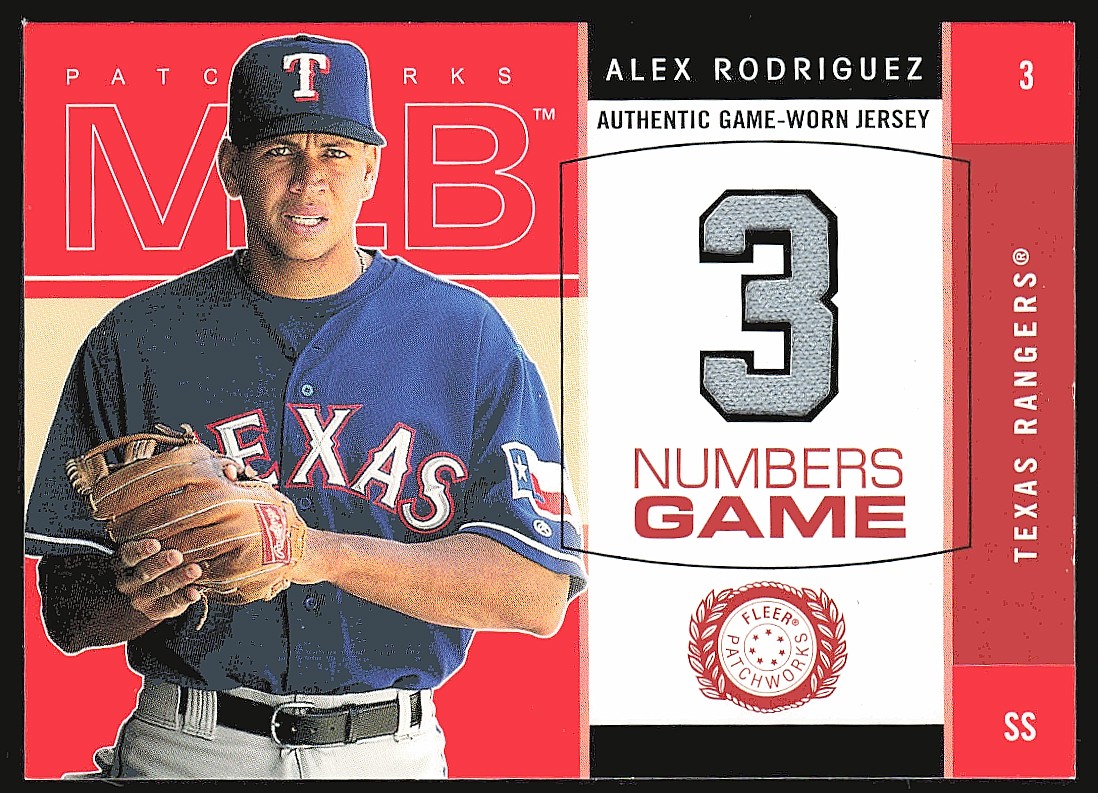 2003 Fleer Patchworks Numbers Game Jersey Alex Rodriguez #AR-NG on