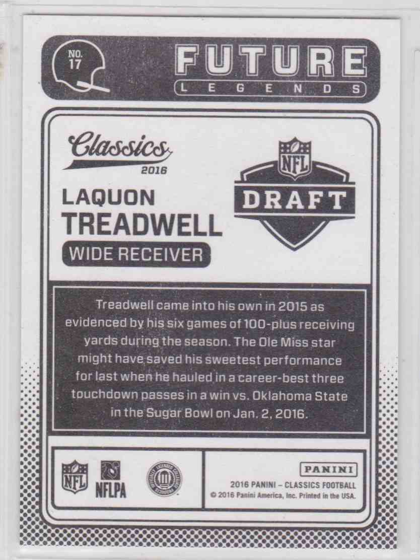 2016 Classics Future Legends Laquon Treadwell #17 card back image