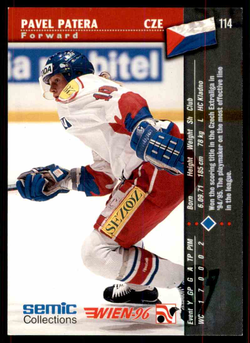 1996-97 Semic Hockey Pavel Patera #114 card back image