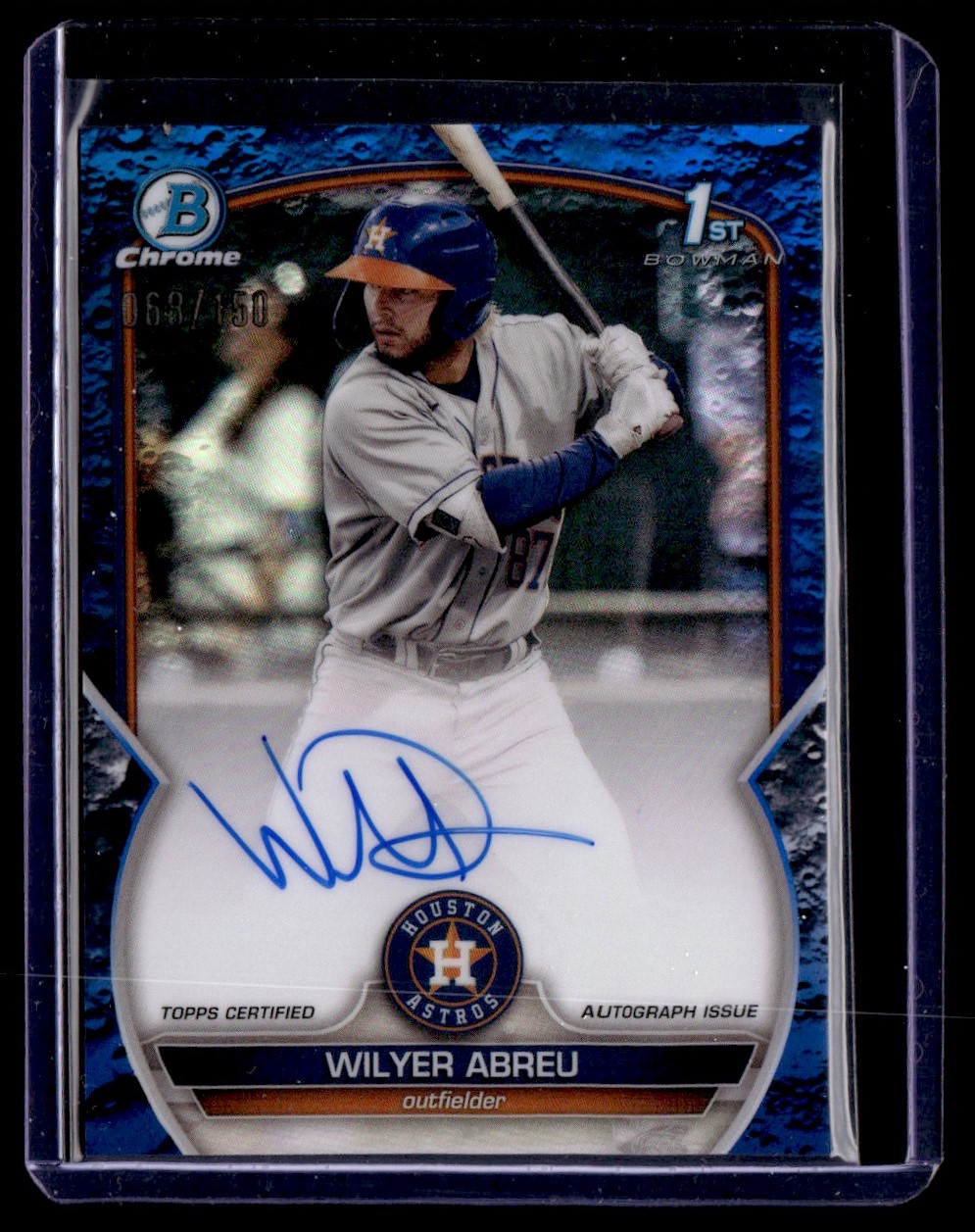 2023 Bowman Chrome Blue Crater Refractor Wilyer Abreu #CPA-WA card front image