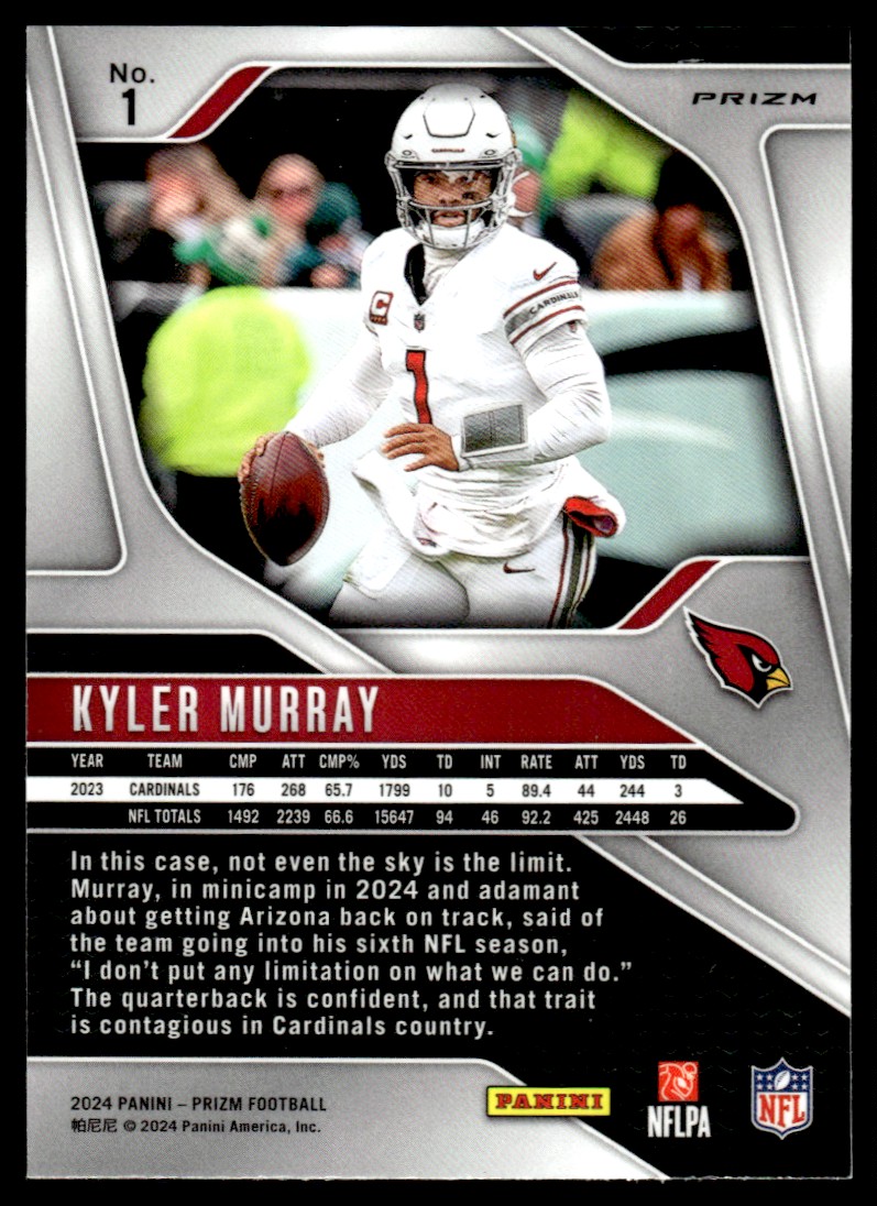PANINI NFLカード SELECT PRIZM KYLER MURRAY ARIZONA CARDINALS #11 送料無料 中古 IT1 楽天市場】【中古】 PANINI NFLカード SELECT PRIZM KYLER