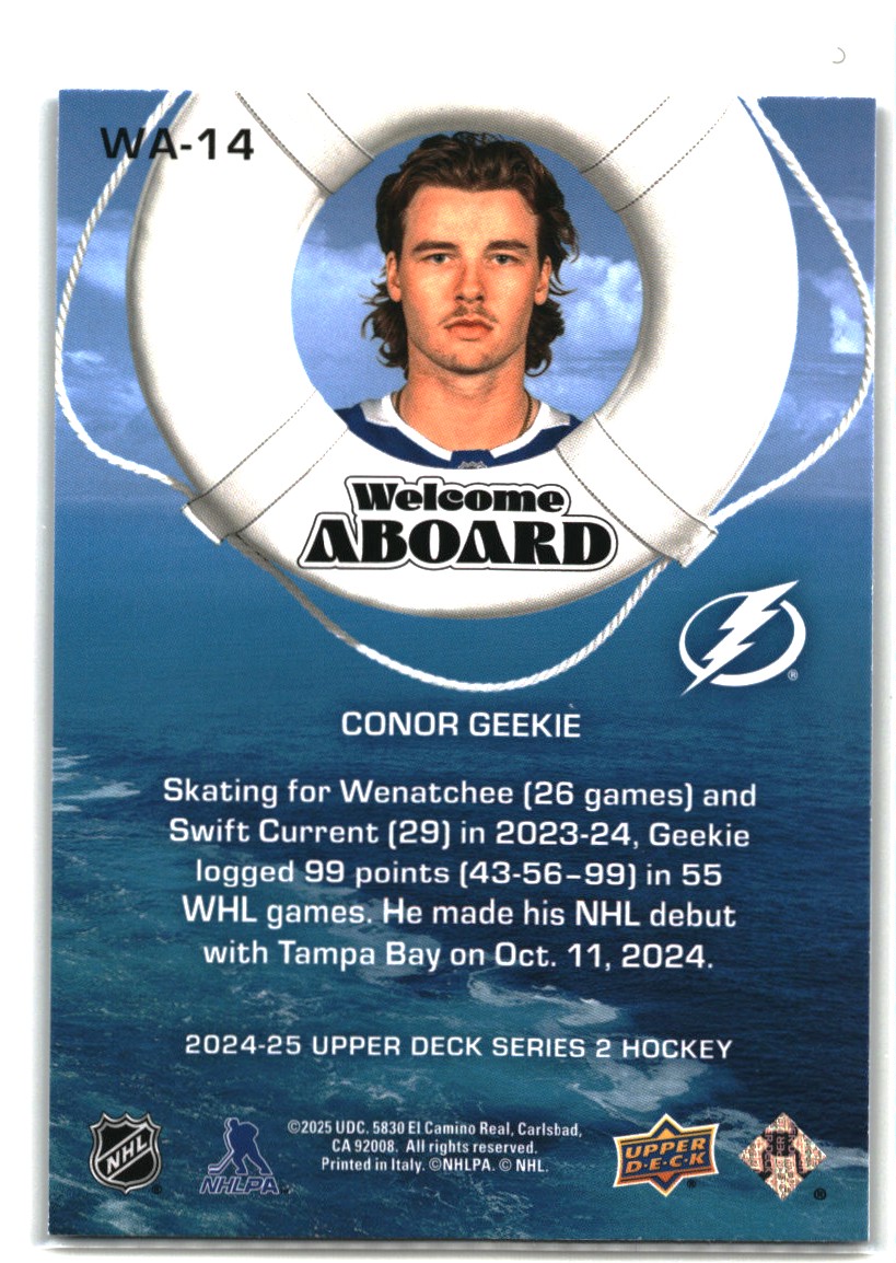 2024-25 Upper Deck Conor Geekie #WA-14 card back image
