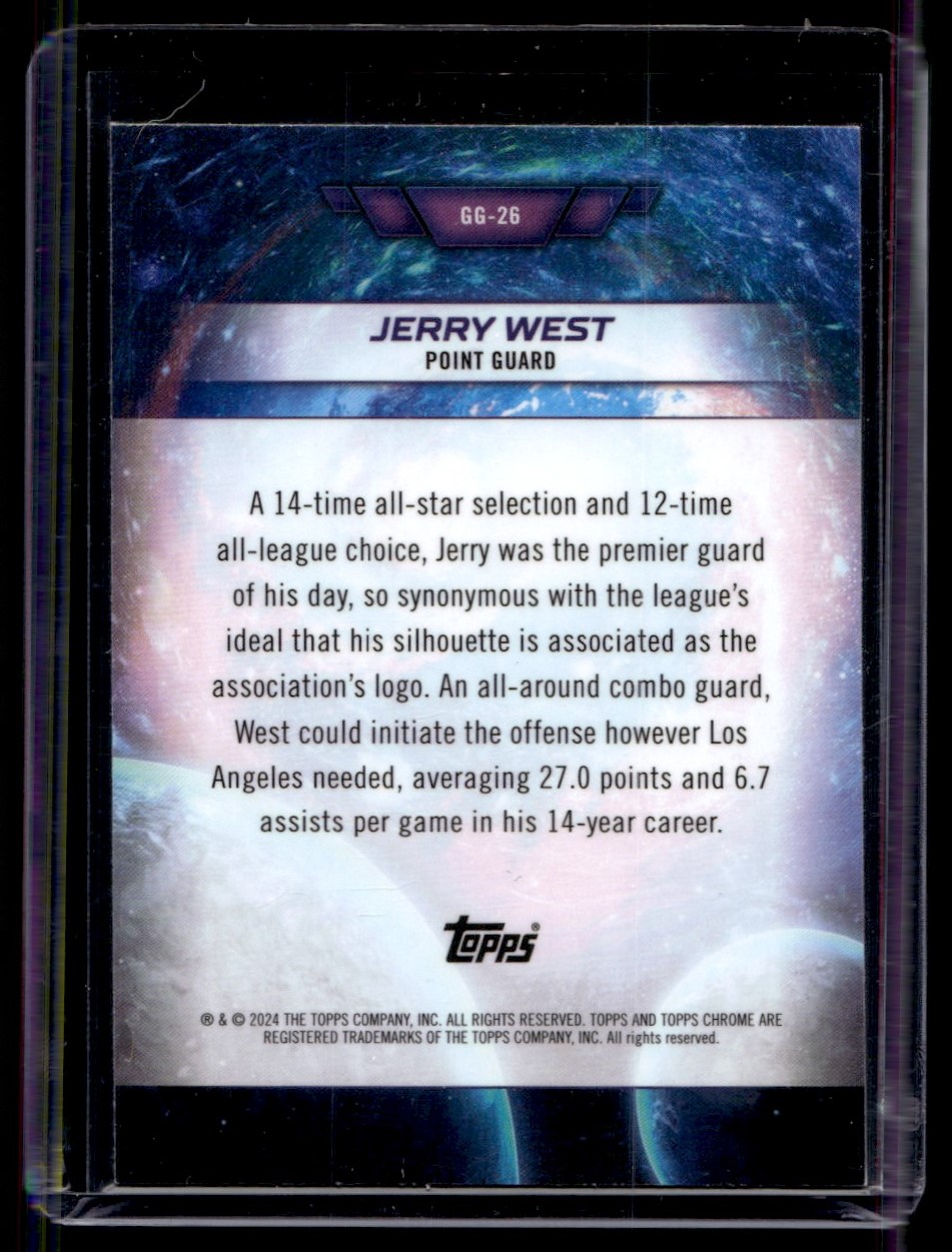 2024-25 Topps Cosmic Chrome Galaxy Greats Jerry West #GG-26 card back image
