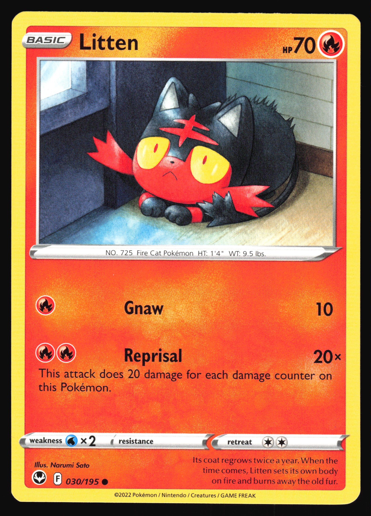 2022 Pokemon TCG Litten 030/195 Silver Tempest Common