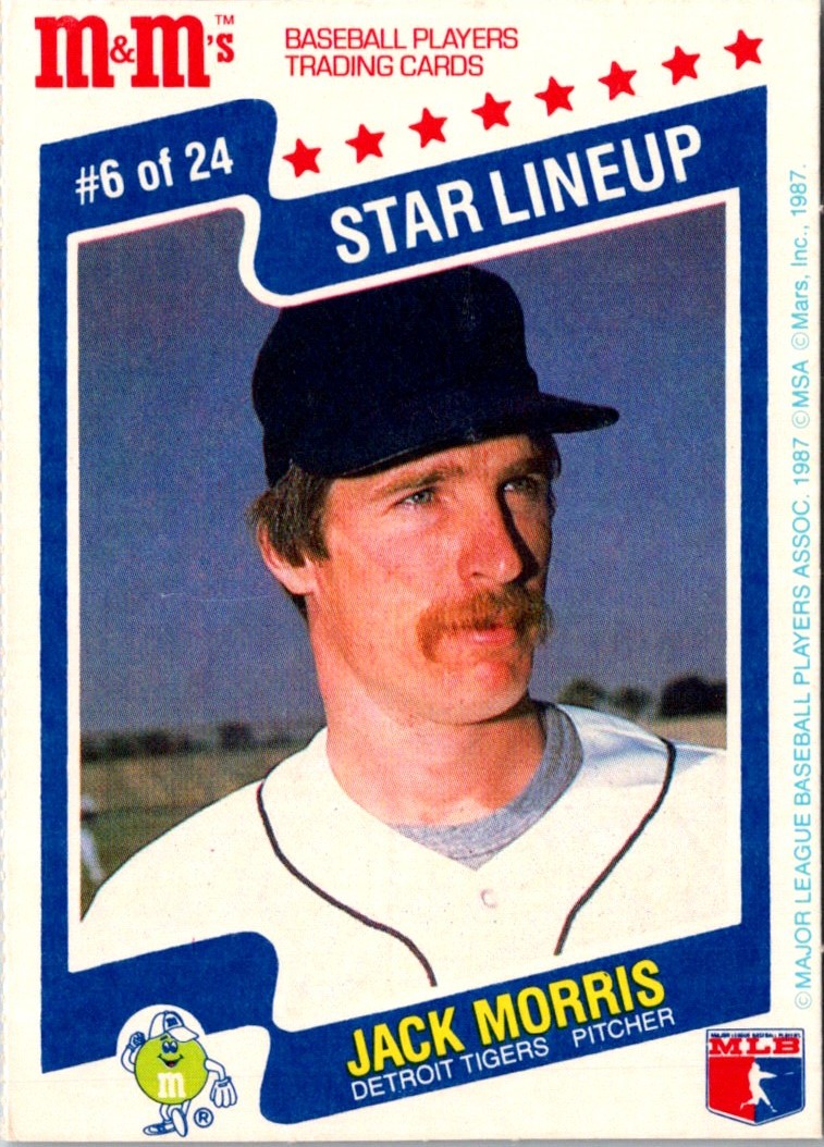 1987 M&M's Star Lineup Jack Morris #6