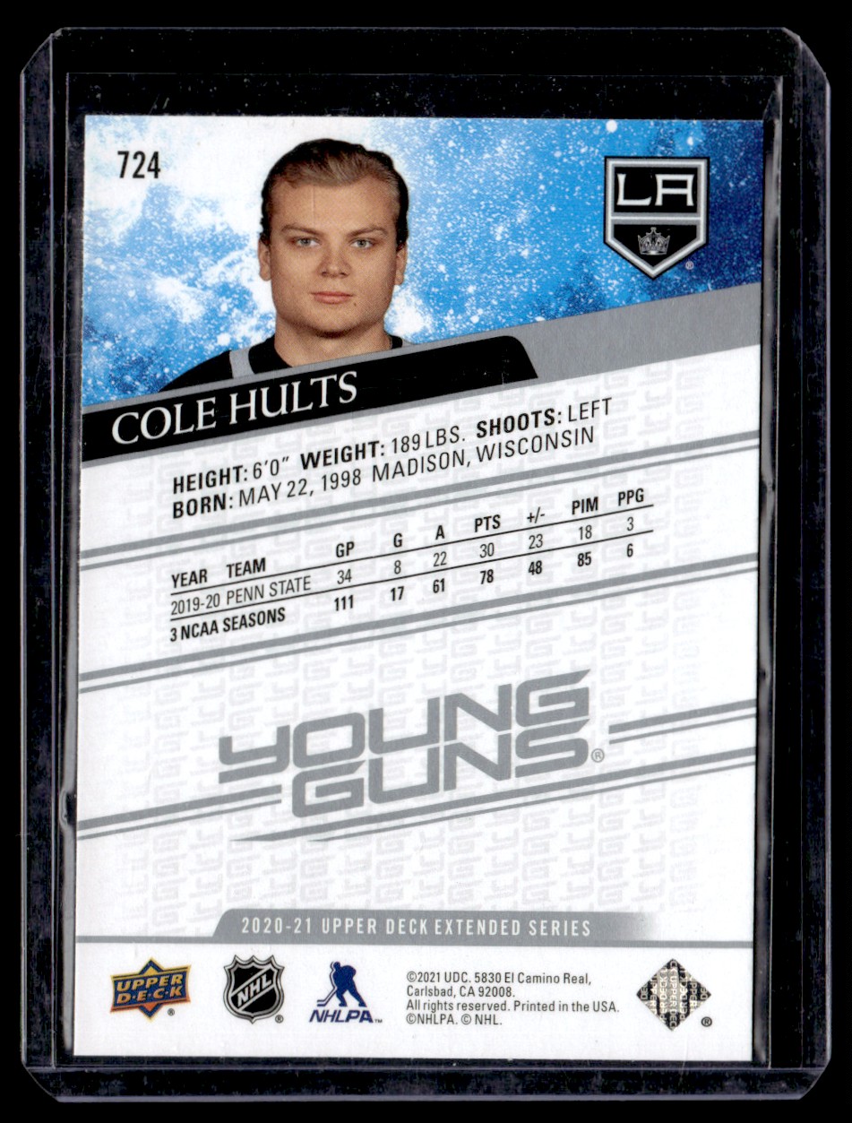 2020-21 Upper Deck Cole Hults #724 card back image