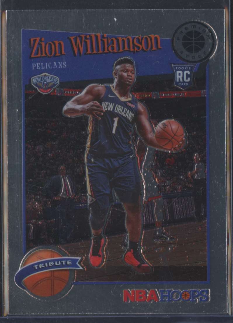 2019-20 Hoops Premium Stock Tribute Rookie Zion Williamson #296 on Kronozio