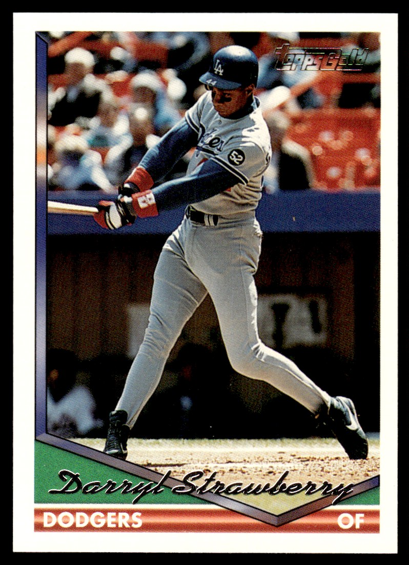 1994 Topps Gold Baseball Card Darryl Strawberry Los Angeles