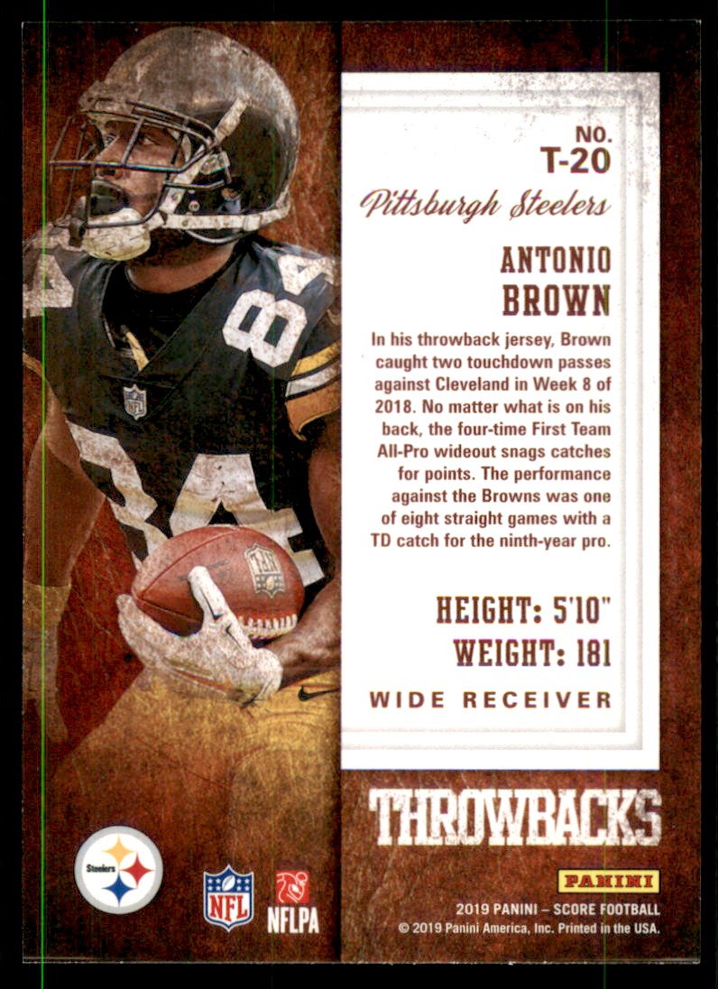 Throwback Steelers Uniforms 2019 2019 Score Throwbacks #T-20