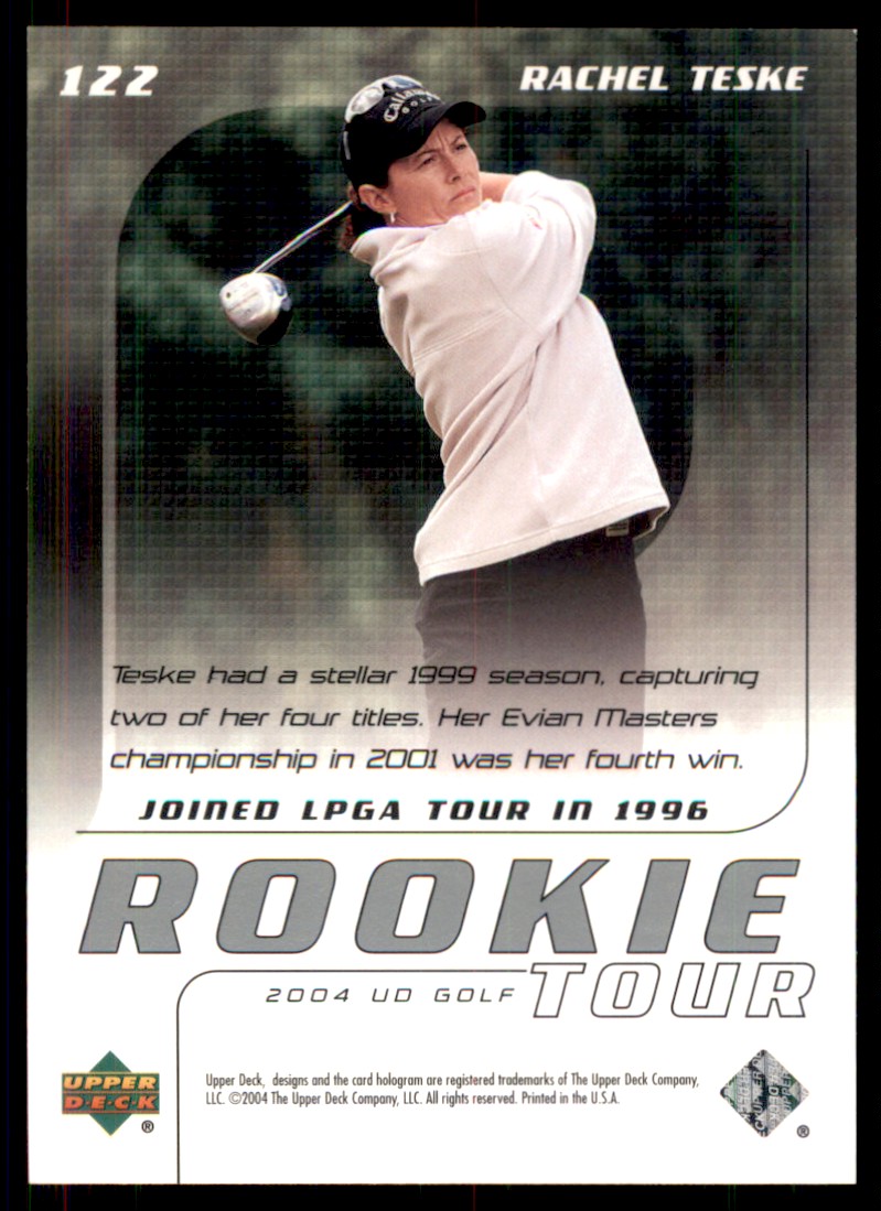 2004 Upper Deck Rachel Teske RT RC #122 card back image