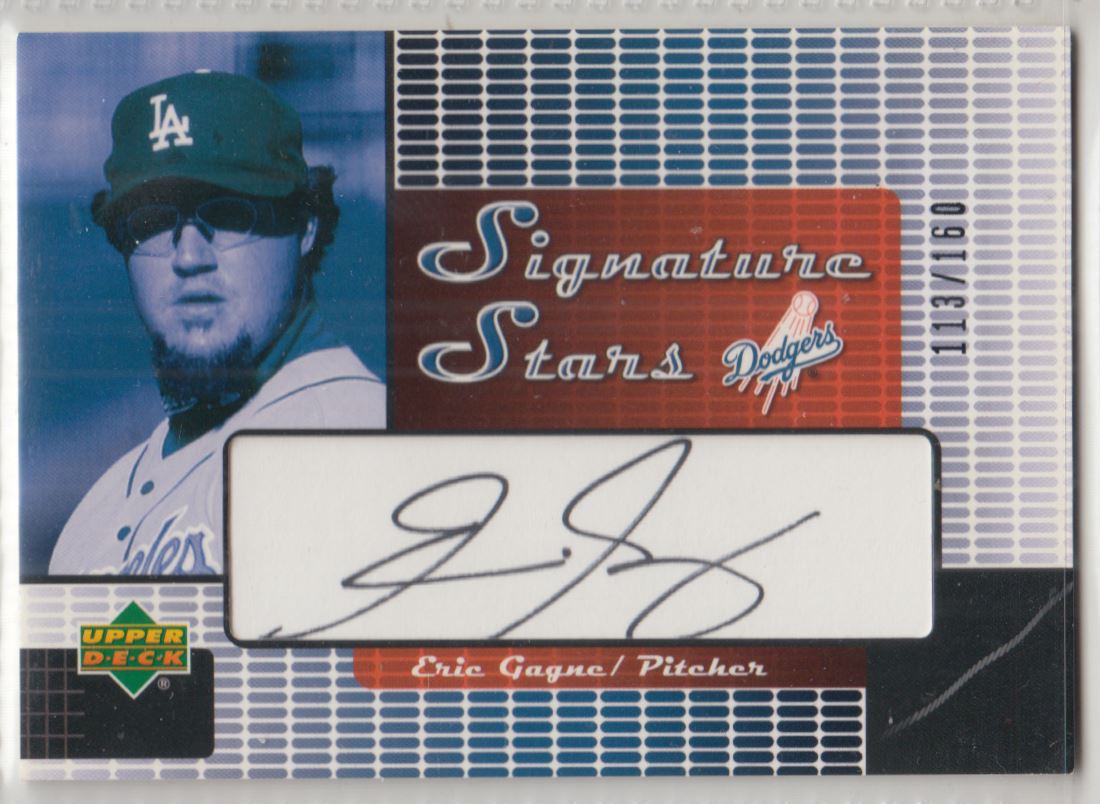 2004 Upper Deck Signature Stars Black Ink Eric Gagne #SS-EG card front image