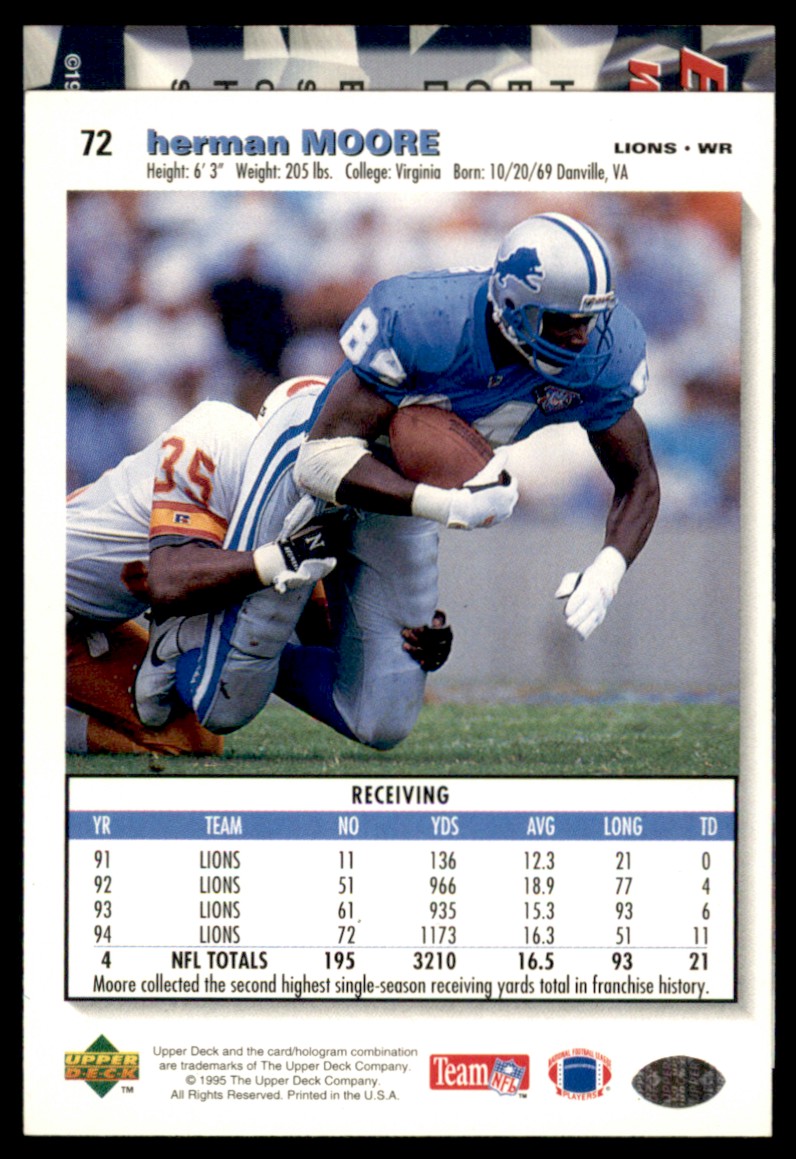 1996 Pacific Eric Moulds #52 card back image