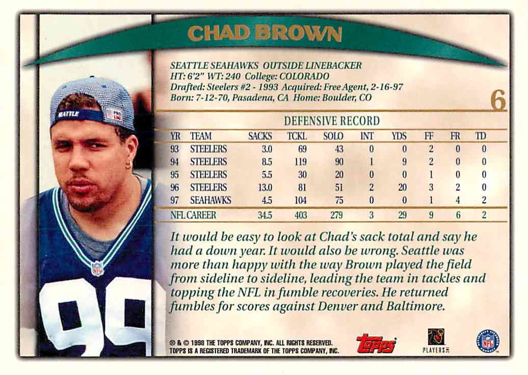 LOT OF 4. SIGNED Chad Brown Seattle Seahawks Cards - The ICT