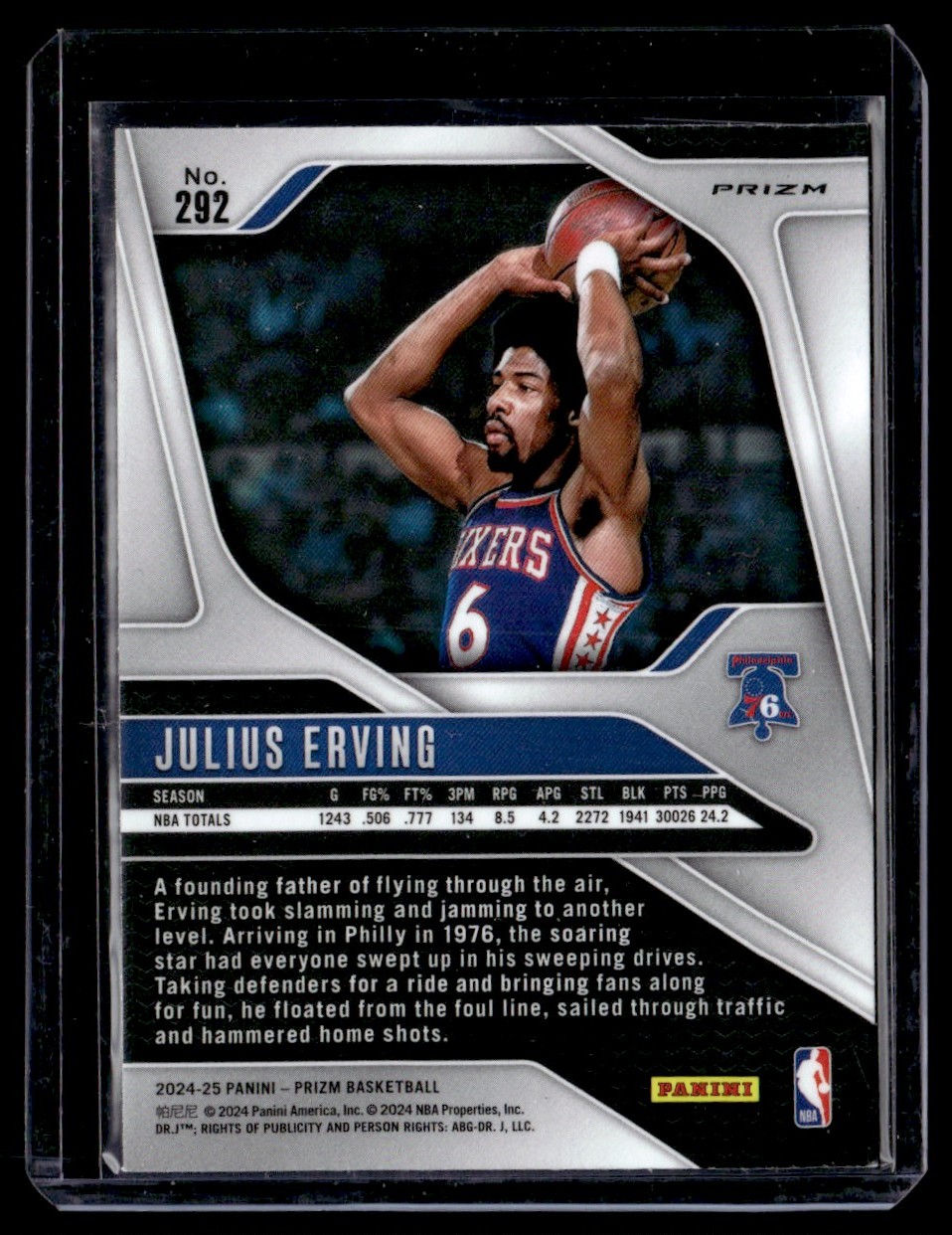 2024-25 Panini Prizm Pink Ice Julius Erving #292 | eBay