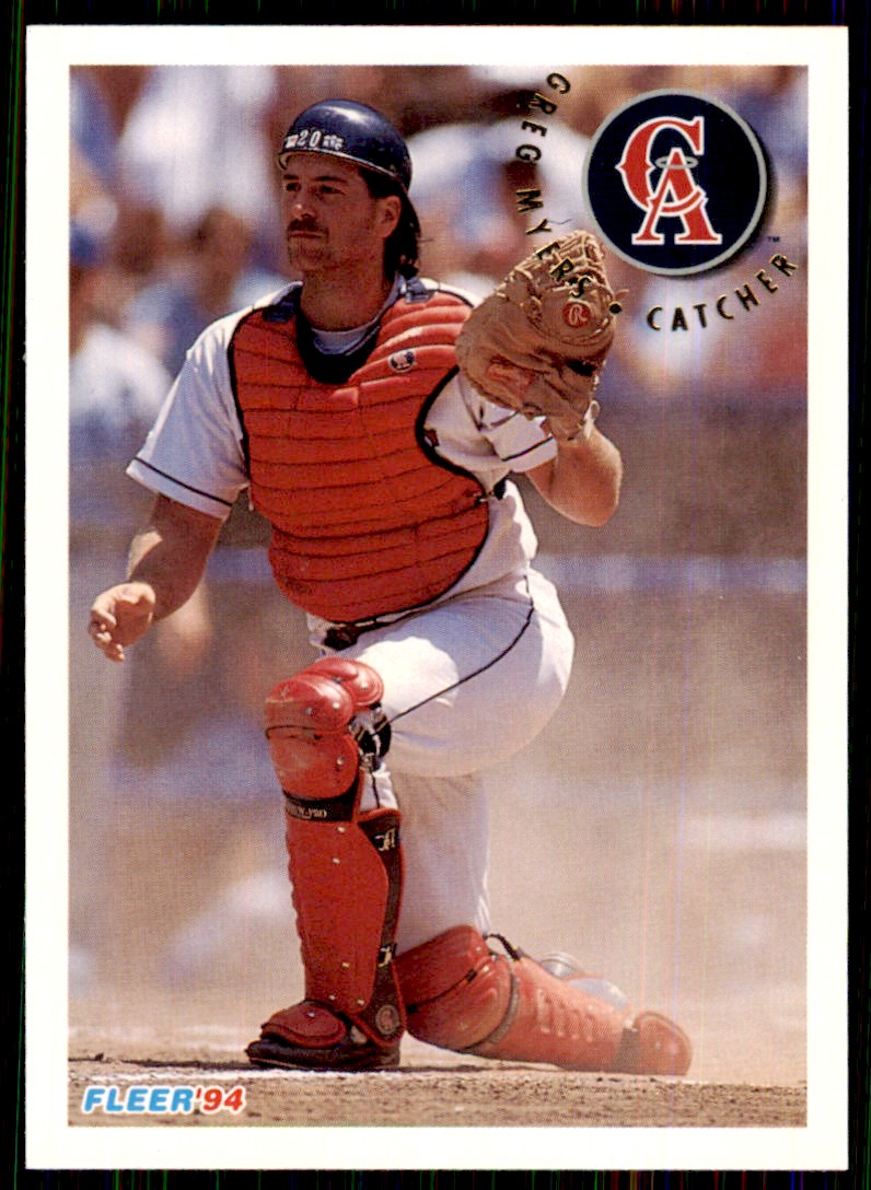 Greg Myers autographed baseball card (Toronto Blue Jays