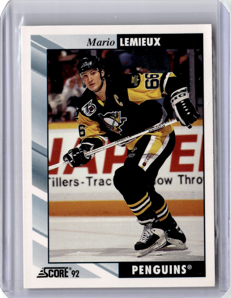 1992-93 Score Hockey Card Mario Lemieux Pittsburgh Penguins #390