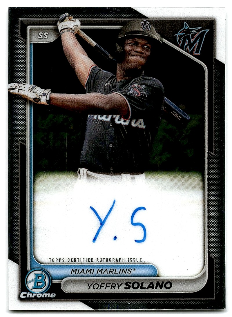 2024 BOWMAN CHROME PROSPECT AUTOGRAPHS YOFFRY SOLANO AUTO MIAMI MARLINS  #CPAYS | eBay