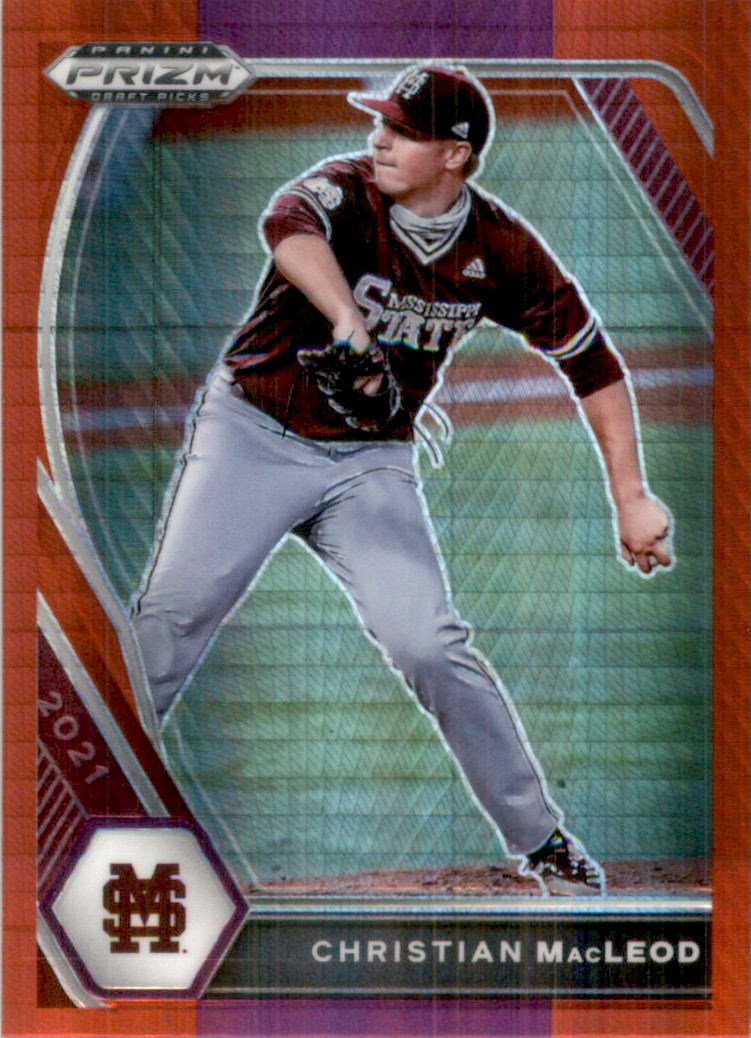 2021 Panini Prizm Draft Picks Prizms Red and Purple Hyper Christian MacLeod #159