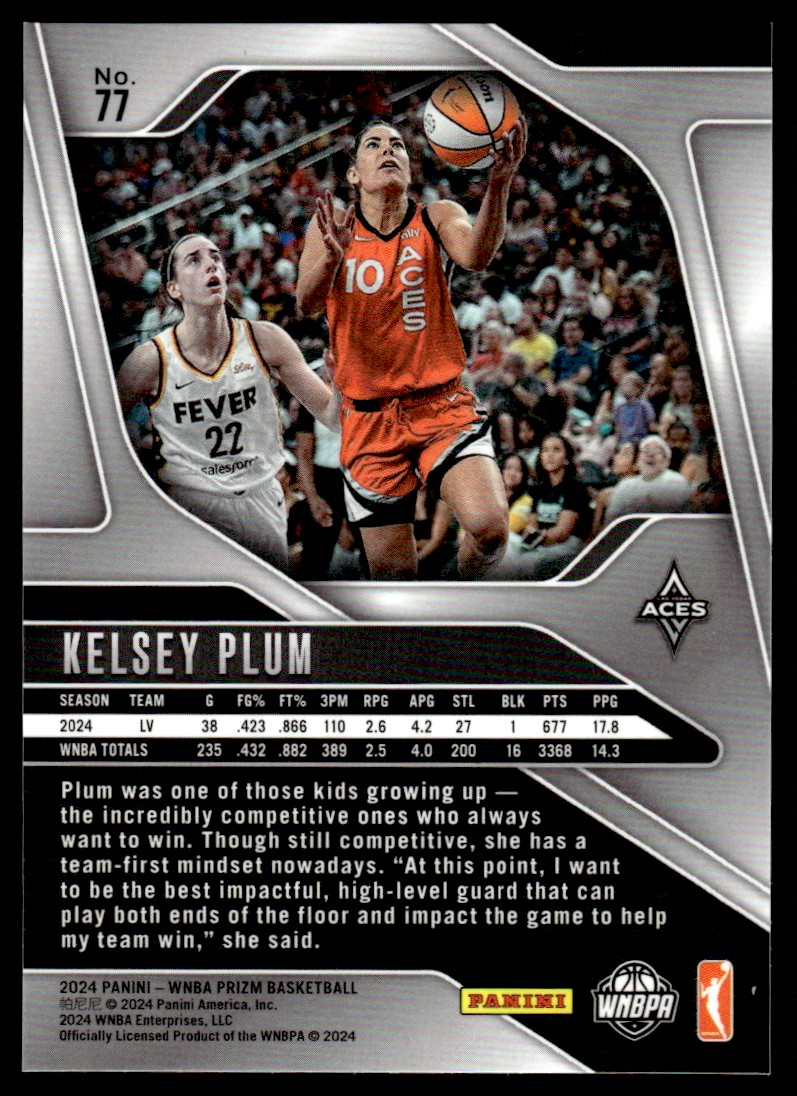 2024-25 Panini Prizm WNBA Kelsey Plum #77 card back image