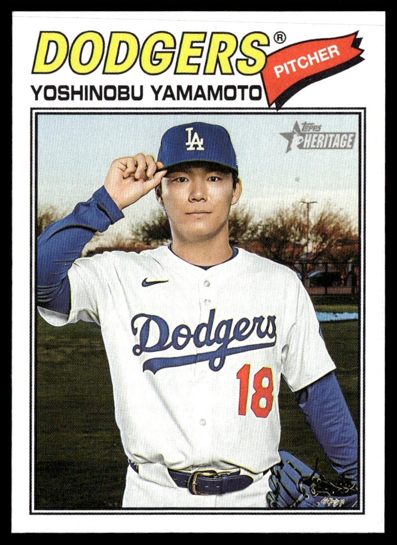 yoshinobu　メック2台 2026 Topps Heritage Base Yoshinobu Yamamoto Los Angeles Dodgers