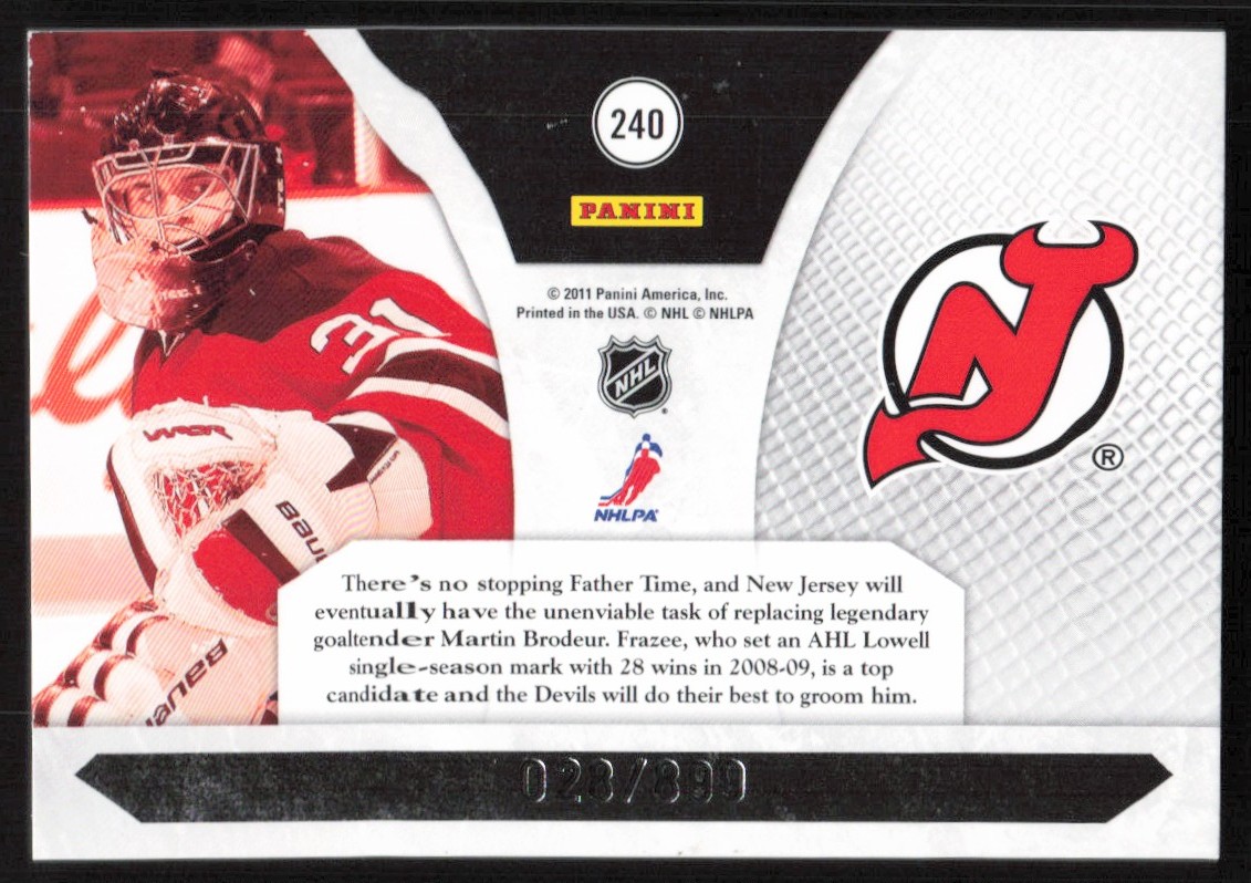2010-11 Panini Luxury Suite Jeff Frazee #240 card back image