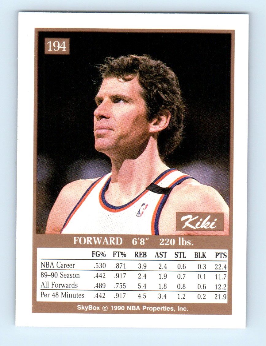 1990-91 SkyBox Kiki Vandeweghe #194 card back image
