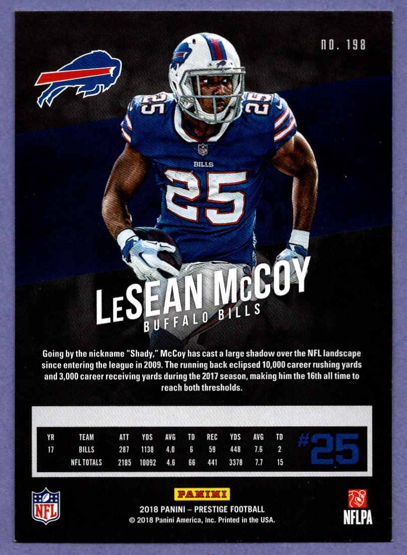 2018 Prestige LeSean McCoy #198 card back image