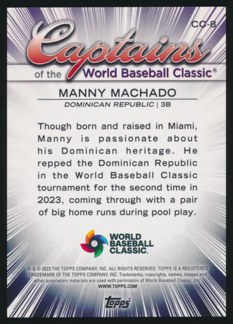 2023 Topps World Baseball Classic WBC Captains #CC-8 Manny