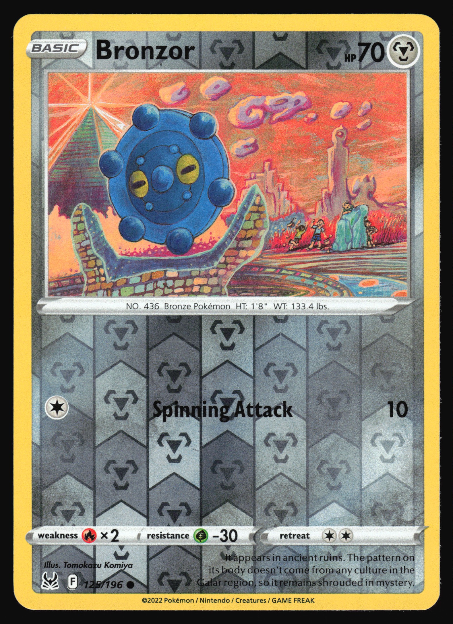 2022 Pokemon Bronzor 125/196 Lost Origin Reverse Holo Common | eBay