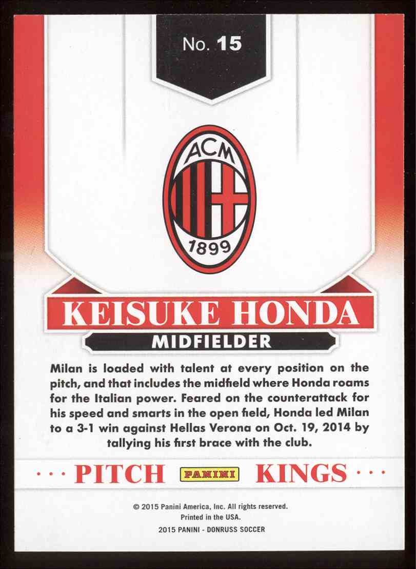 2017 Donruss Pitch Kings Keisuke Honda 15 On Kronozio Real Card Back Image 2017 Donruss Pitch Kings Keisuke Honda 15