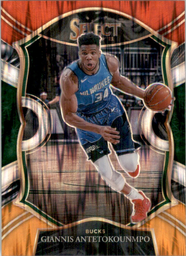 2020-21 Select Prizms Red White Orange Flash Giannis Antetokounmpo