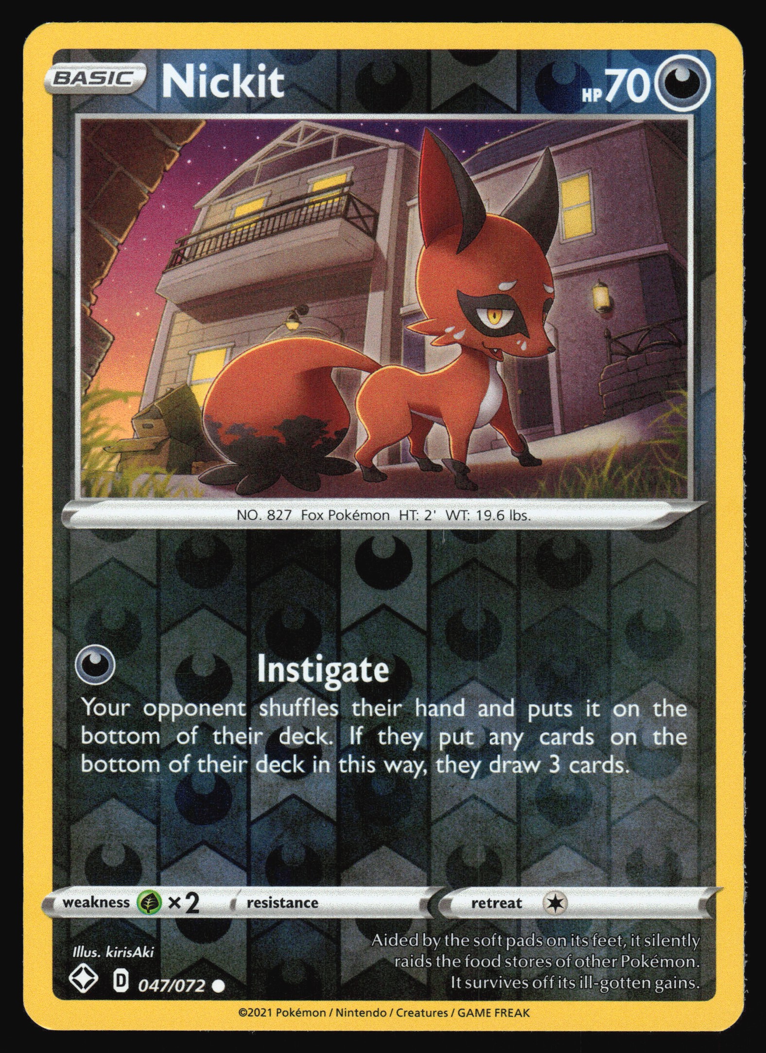 ポケモンカード Nickit 103/189 HP60 ポケモンカード Nickit 103/189 HP60 Nickit Pokemon TCG Card