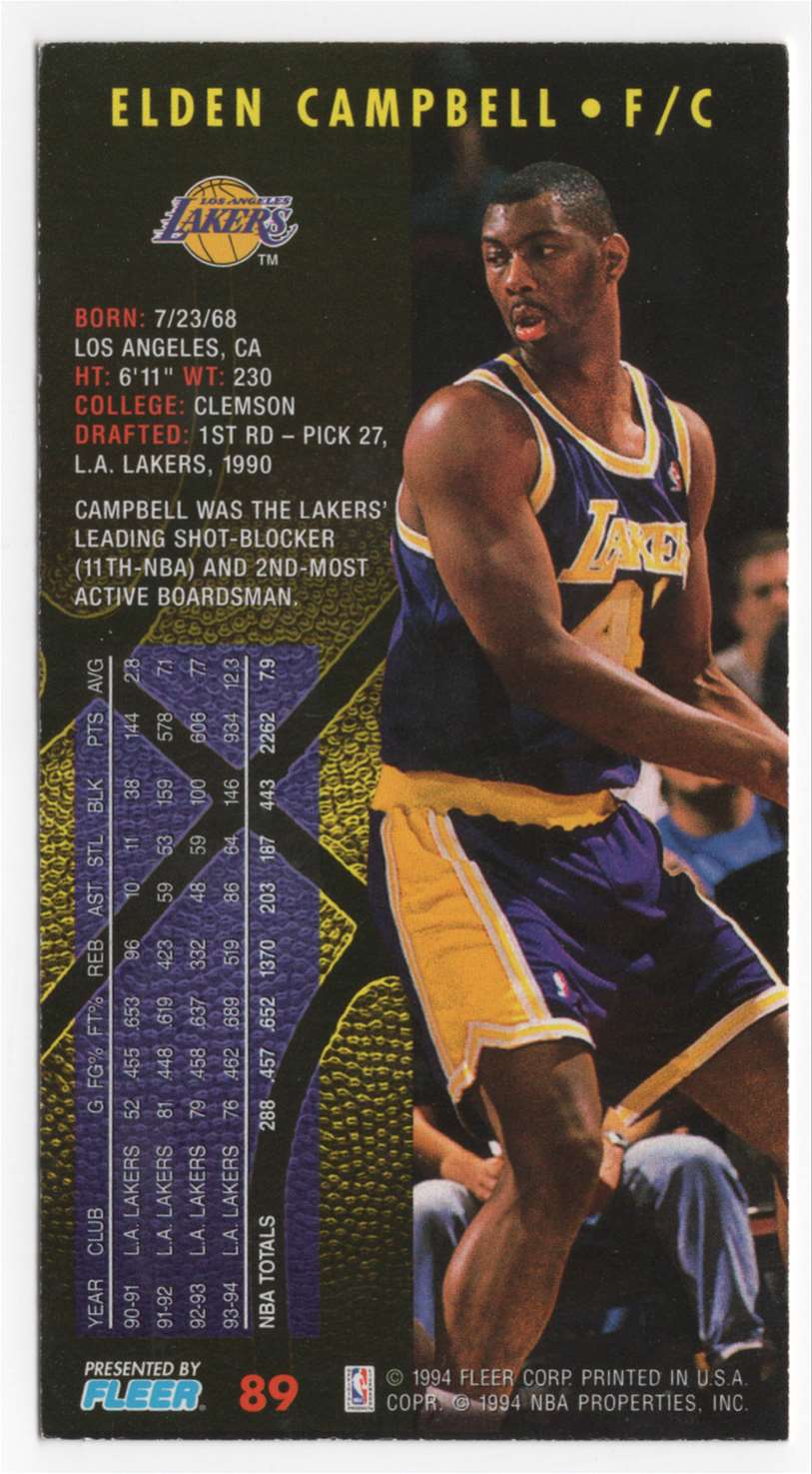 1994-95 Fleer NBA Jam Session Elden Campbell #89 on Kronozio