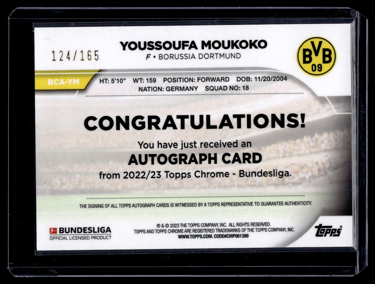 2023 Topps Chrome Bundesliga Youssoufa Moukoko #BCA-YM on Kronozio