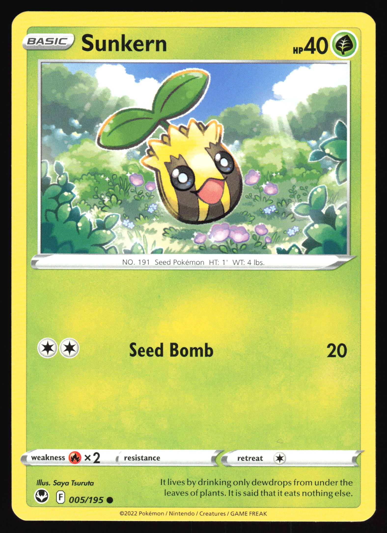 2022 Pokemon TCG Sunkern 005/195 Silver Tempest Common | eBay