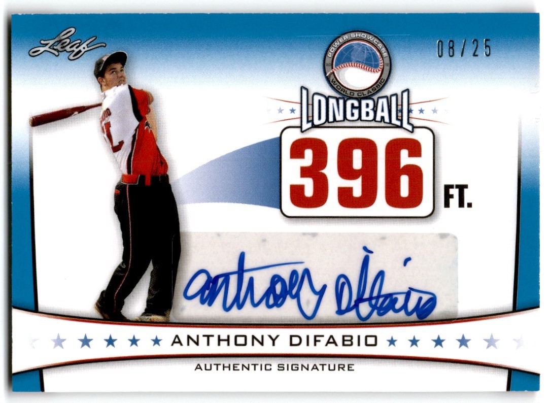 2013 Leaf Power Showcase Longball Autograph Anthony DiFabio #LBA-ADF card front image